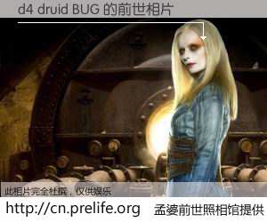 #孟婆前世照相馆# 【d4 druid BUG 的前世相片】我们都曾从奈何桥上走过，喝下三碗忘川之水烹煮的孟婆汤，忘却了前尘旧事。孟婆前世照相馆，保存着你前世的数码相片。d4 druid BUG 的前世相片，有图有真相：