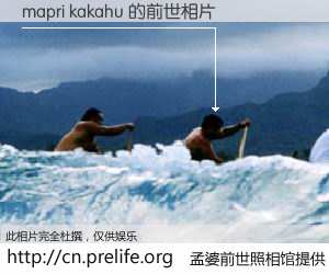 #孟婆前世照相馆# 【mapri kakahu 的前世相片】我们都曾从奈何桥上走过，喝下三碗忘川之水烹煮的孟婆汤，忘却了前尘旧事。孟婆前世照相馆，保存着你前世的数码相片。mapri kakahu 的前世相片，有图有真相：