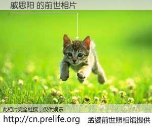 #孟婆前世照相馆# 【戚思阳 的前世相片】我们都曾从奈何桥上走过，喝下三碗忘川之水烹煮的孟婆汤，忘却了前尘旧事。孟婆前世照相馆，保存着你前世的数码相片。戚思阳 的前世相片，有图有真相：