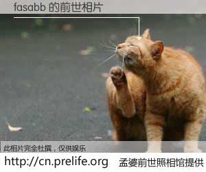 #孟婆前世照相馆# 【fasabb 的前世相片】我们都曾从奈何桥上走过，喝下三碗忘川之水烹煮的孟婆汤，忘却了前尘旧事。孟婆前世照相馆，保存着你前世的数码相片。fasabb 的前世相片，有图有真相：