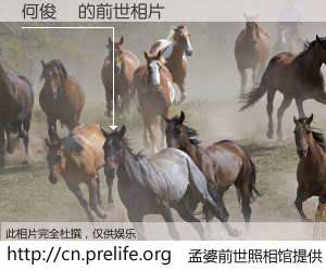 #孟婆前世照相馆# 【何俊皜 的前世相片】我们都曾从奈何桥上走过，喝下三碗忘川之水烹煮的孟婆汤，忘却了前尘旧事。孟婆前世照相馆，保存着你前世的数码相片。何俊皜 的前世相片，有图有真相：