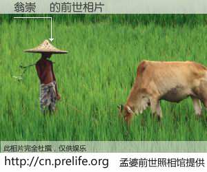 #孟婆前世照相馆# 【翁崇貿 的前世相片】我们都曾从奈何桥上走过，喝下三碗忘川之水烹煮的孟婆汤，忘却了前尘旧事。孟婆前世照相馆，保存着你前世的数码相片。翁崇貿 的前世相片，有图有真相：