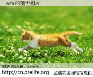 #孟婆前世照相馆# 【erte 的前世相片】我们都曾从奈何桥上走过，喝下三碗忘川之水烹煮的孟婆汤，忘却了前尘旧事。孟婆前世照相馆，保存着你前世的数码相片。erte 的前世相片，有图有真相：