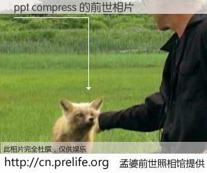 #孟婆前世照相馆# 【ppt compress 的前世相片】我们都曾从奈何桥上走过，喝下三碗忘川之水烹煮的孟婆汤，忘却了前尘旧事。孟婆前世照相馆，保存着你前世的数码相片。ppt compress 的前世相片，有图有真相：