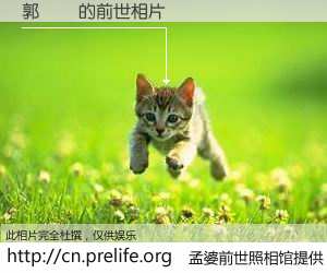 #孟婆前世照相馆# 【郭諭鴻 的前世相片】我们都曾从奈何桥上走过，喝下三碗忘川之水烹煮的孟婆汤，忘却了前尘旧事。孟婆前世照相馆，保存着你前世的数码相片。郭諭鴻 的前世相片，有图有真相：