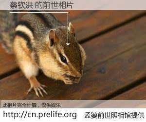 #孟婆前世照相馆# 【蔡钦洪 的前世相片】我们都曾从奈何桥上走过，喝下三碗忘川之水烹煮的孟婆汤，忘却了前尘旧事。孟婆前世照相馆，保存着你前世的数码相片。蔡钦洪 的前世相片，有图有真相：