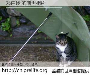 #孟婆前世照相馆# 【邓白玲 的前世相片】我们都曾从奈何桥上走过，喝下三碗忘川之水烹煮的孟婆汤，忘却了前尘旧事。孟婆前世照相馆，保存着你前世的数码相片。邓白玲 的前世相片，有图有真相：