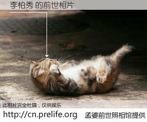 #孟婆前世照相馆# 【李柏秀 的前世相片】我们都曾从奈何桥上走过，喝下三碗忘川之水烹煮的孟婆汤，忘却了前尘旧事。孟婆前世照相馆，保存着你前世的数码相片。李柏秀 的前世相片，有图有真相：