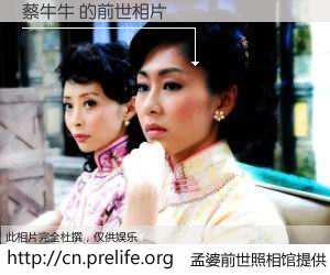 #孟婆前世照相馆# 【蔡牛牛 的前世相片】我们都曾从奈何桥上走过，喝下三碗忘川之水烹煮的孟婆汤，忘却了前尘旧事。孟婆前世照相馆，保存着你前世的数码相片。蔡牛牛 的前世相片，有图有真相：