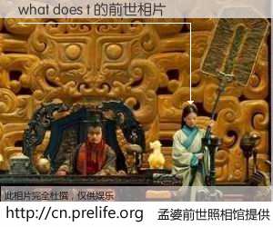 #孟婆前世照相馆# 【what does t 的前世相片】我们都曾从奈何桥上走过，喝下三碗忘川之水烹煮的孟婆汤，忘却了前尘旧事。孟婆前世照相馆，保存着你前世的数码相片。what does t 的前世相片，有图有真相：