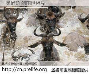 #孟婆前世照相馆# 【吴怡娇 的前世相片】我们都曾从奈何桥上走过，喝下三碗忘川之水烹煮的孟婆汤，忘却了前尘旧事。孟婆前世照相馆，保存着你前世的数码相片。吴怡娇 的前世相片，有图有真相：