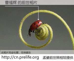 #孟婆前世照相馆# 【曹福辉 的前世相片】我们都曾从奈何桥上走过，喝下三碗忘川之水烹煮的孟婆汤，忘却了前尘旧事。孟婆前世照相馆，保存着你前世的数码相片。曹福辉 的前世相片，有图有真相：