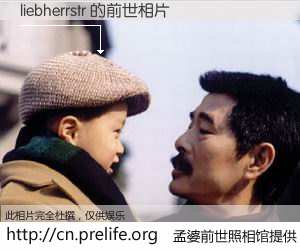 #孟婆前世照相馆# 【liebherrstr 的前世相片】我们都曾从奈何桥上走过，喝下三碗忘川之水烹煮的孟婆汤，忘却了前尘旧事。孟婆前世照相馆，保存着你前世的数码相片。liebherrstr 的前世相片，有图有真相：