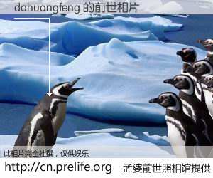 #孟婆前世照相馆# 【dahuangfeng 的前世相片】我们都曾从奈何桥上走过，喝下三碗忘川之水烹煮的孟婆汤，忘却了前尘旧事。孟婆前世照相馆，保存着你前世的数码相片。dahuangfeng 的前世相片，有图有真相：