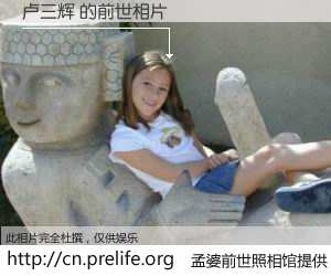 #孟婆前世照相馆# 【卢三辉 的前世相片】我们都曾从奈何桥上走过，喝下三碗忘川之水烹煮的孟婆汤，忘却了前尘旧事。孟婆前世照相馆，保存着你前世的数码相片。卢三辉 的前世相片，有图有真相：