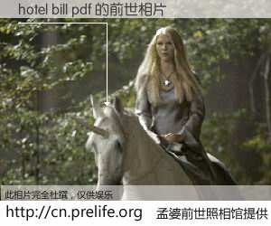 #孟婆前世照相馆# 【hotel bill pdf 的前世相片】我们都曾从奈何桥上走过，喝下三碗忘川之水烹煮的孟婆汤，忘却了前尘旧事。孟婆前世照相馆，保存着你前世的数码相片。hotel bill pdf 的前世相片，有图有真相：