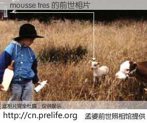 #孟婆前世照相馆# 【mousse tres 的前世相片】我们都曾从奈何桥上走过，喝下三碗忘川之水烹煮的孟婆汤，忘却了前尘旧事。孟婆前世照相馆，保存着你前世的数码相片。mousse tres 的前世相片，有图有真相：