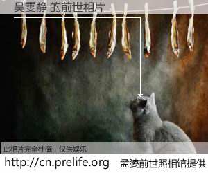 #孟婆前世照相馆# 【吴雯静 的前世相片】我们都曾从奈何桥上走过，喝下三碗忘川之水烹煮的孟婆汤，忘却了前尘旧事。孟婆前世照相馆，保存着你前世的数码相片。吴雯静 的前世相片，有图有真相：
