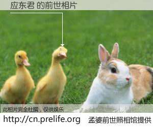 #孟婆前世照相馆# 【应东君 的前世相片】我们都曾从奈何桥上走过，喝下三碗忘川之水烹煮的孟婆汤，忘却了前尘旧事。孟婆前世照相馆，保存着你前世的数码相片。应东君 的前世相片，有图有真相：