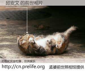#孟婆前世照相馆# 【邱安文 的前世相片】我们都曾从奈何桥上走过，喝下三碗忘川之水烹煮的孟婆汤，忘却了前尘旧事。孟婆前世照相馆，保存着你前世的数码相片。邱安文 的前世相片，有图有真相：
